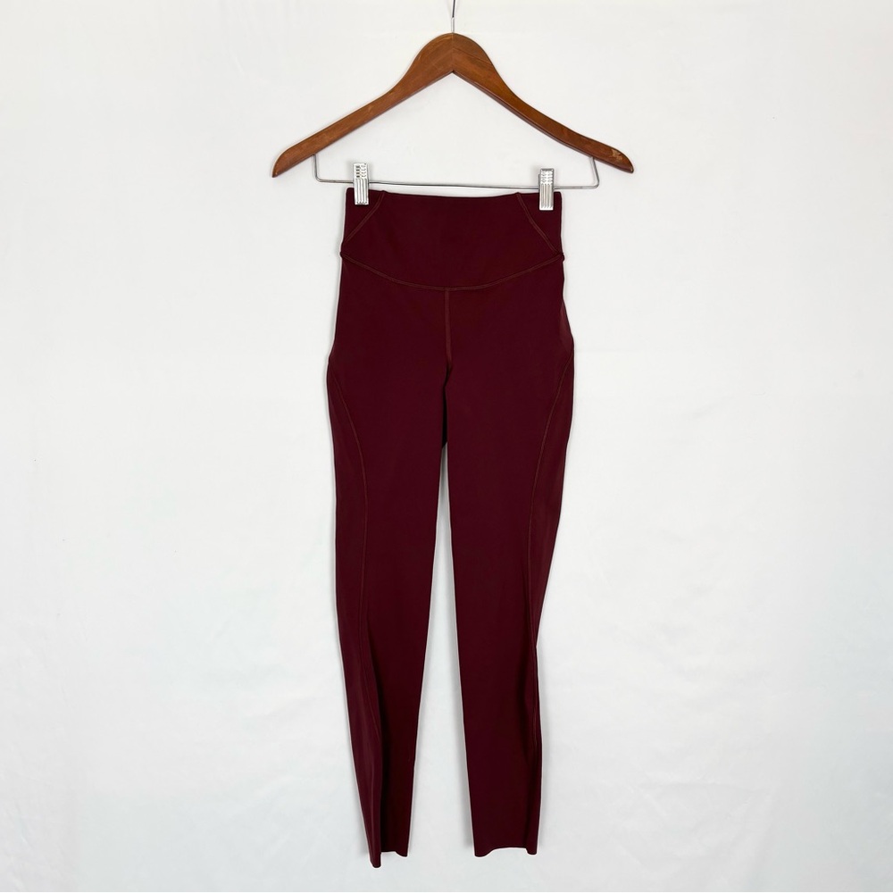 Lululemon Base Pace High‎ Rise Tight 24” Red Merlot Size 2 - Picture 1 of 6